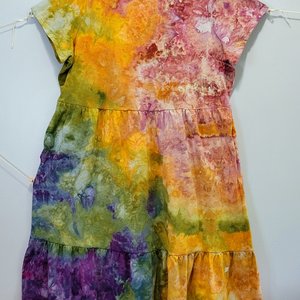 3X Tiered T Maxi Dress, Rainbow Garden