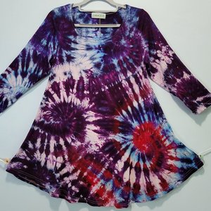 S Rayon Tunic, Elderberry Swirl