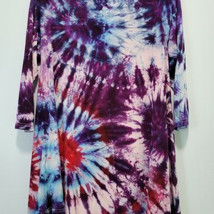 S Rayon Tunic, Elderberry Swirl