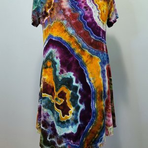 XL Rayon Hanky Hem Tunic, Rainbow Jasper