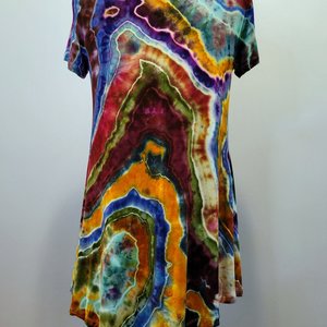 XL Rayon Hanky Hem Tunic, Rainbow Jasper