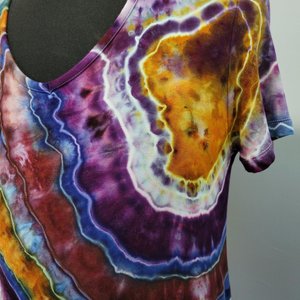 XL Rayon Hanky Hem Tunic, Rainbow Jasper