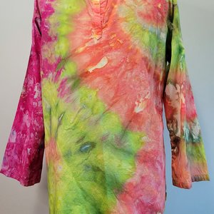 XL Cotton Tunic, Tropical Swirl