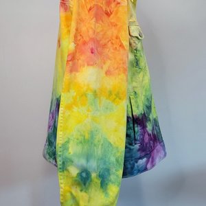 XL Denim Jacket, Rainbow Watercolor
