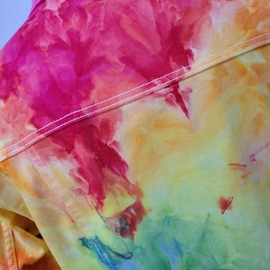 XL Denim Jacket, Rainbow Watercolor