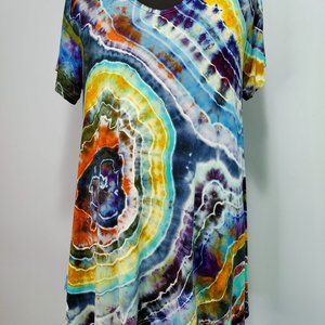 2X Hanky Hem Tunic, Wild Geode
