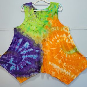 Size 20 Tunic Tank, Orange Berry Swirl