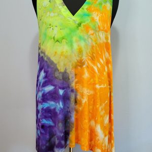 Size 20 Tunic Tank, Orange Berry Swirl