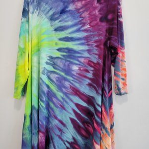 1X Rayon Tunic 3/4 Sleeves, Margarita Burst