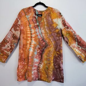 Large Rayon Tunic, Petrified Wood