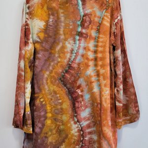 Large Rayon Tunic, Petrified Wood