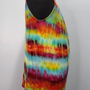 XL Button Back Tank, Teal Berry