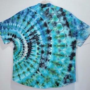XXL Tall Linen Shirt, Ocean Lighthouse Lens