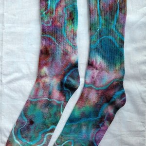 Bamboo Crew Socks, Size 9-11, Mind Bender B