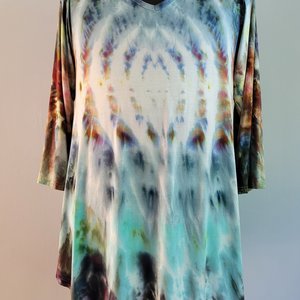 1X 3/4 Sleeve Hanky Hem Rayon Tunic, Portal