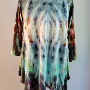 1X 3/4 Sleeve Hanky Hem Rayon Tunic, Portal