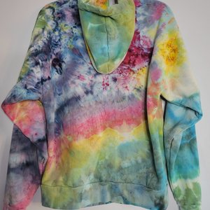 S Hoodie Sweatshirt, Pastel Rainbow