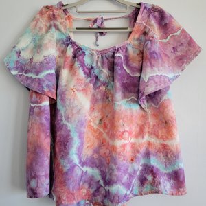 M Linen Ruffle Shirt, Evensong and Flamingo Fantasy