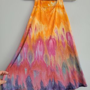 XL Racer Back Tank, Orange Waterfall