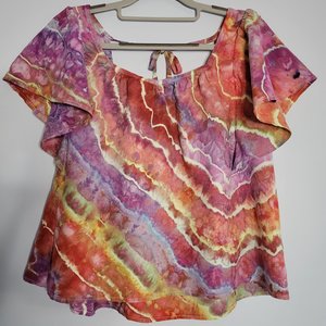 M Linen Ruffle Shirt, Opal
