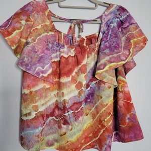 M Linen Ruffle Shirt, Opal