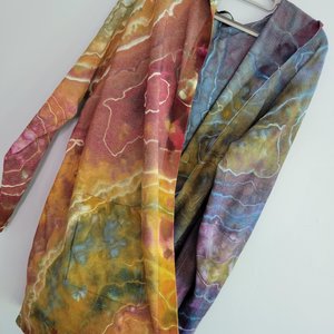 XXL Hooded Cardigan, Earthy Rainbow Geode