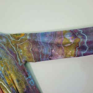 XXL Hooded Cardigan, Earthy Rainbow Geode