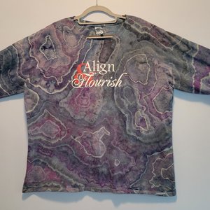 3XL Long Sleeve T, Align & Flourish Blue Geode