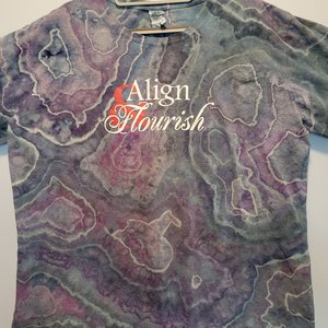 3XL Long Sleeve T, Align & Flourish Blue Geode