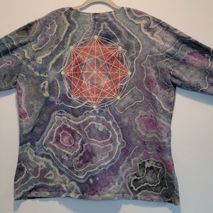 3XL Long Sleeve T, Align & Flourish Blue Geode