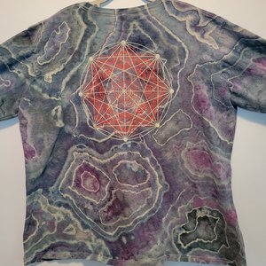 3XL Long Sleeve T, Align & Flourish Blue Geode