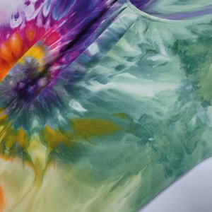 M Button Back Rayon Tank, Rainbow Spiral