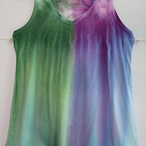 Petite S Luxe Tank, Green & Purple Gravity