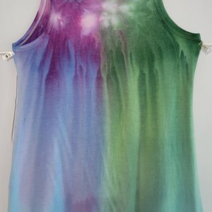 Petite S Luxe Tank, Green & Purple Gravity