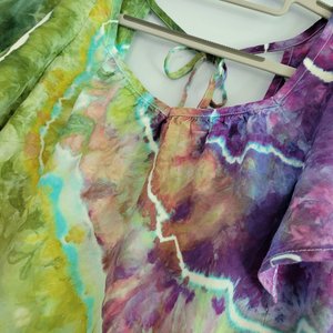 Petite S Linen Flutter Sleeve Tank, Purple Forest