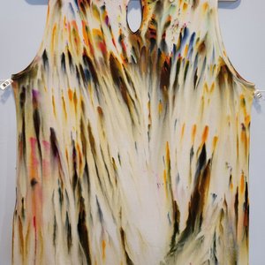 XL Button Back Rayon Tank, Rainbow Sprinkles