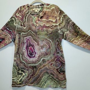 XL Tall Thermal Henley, Greens & Purples