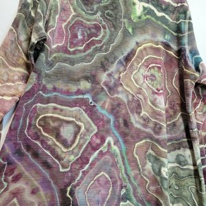 XL Tall Thermal Henley, Greens & Purples