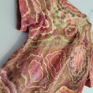 XXL Linen Blend Cuban Shirt, Red Jasper