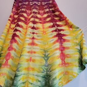 XL A-Line Hi-Lo Rayon Tank Dress, Rainbow Tiger