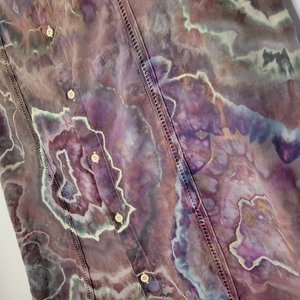 L Cuban Shirt, Purple & Brown Geode