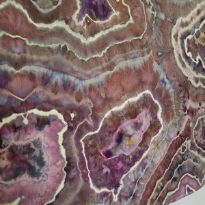 L Cuban Shirt, Purple & Brown Geode