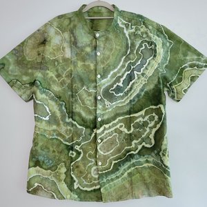 XL Cuban Shirt, Forest Geode