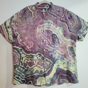 XXL Cuban Shirt, Electric Storm Geode