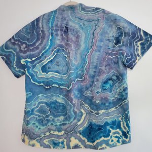 XXL Cuban Shirt, Cool Water Geode