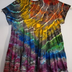 2X Swing Dress, Rainbow Storm Geode