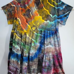 2X Swing Dress, Rainbow Storm Geode