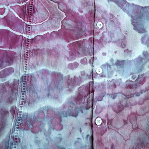 L Cuban Shirt, Periwinkle & Purple Geode