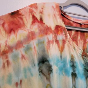 2XL Rayon V-Neck Top, Adobe & Desert Green