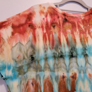 2XL Rayon V-Neck Top, Adobe & Desert Green
